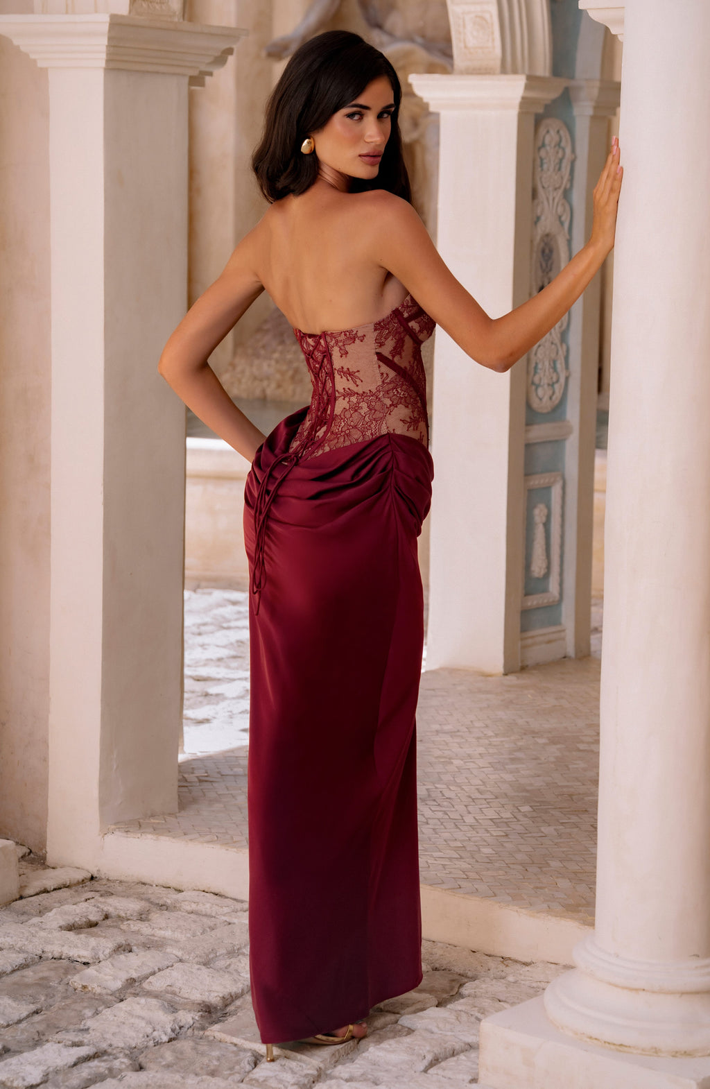 Kathleen Maxi Vestido - Borgoña