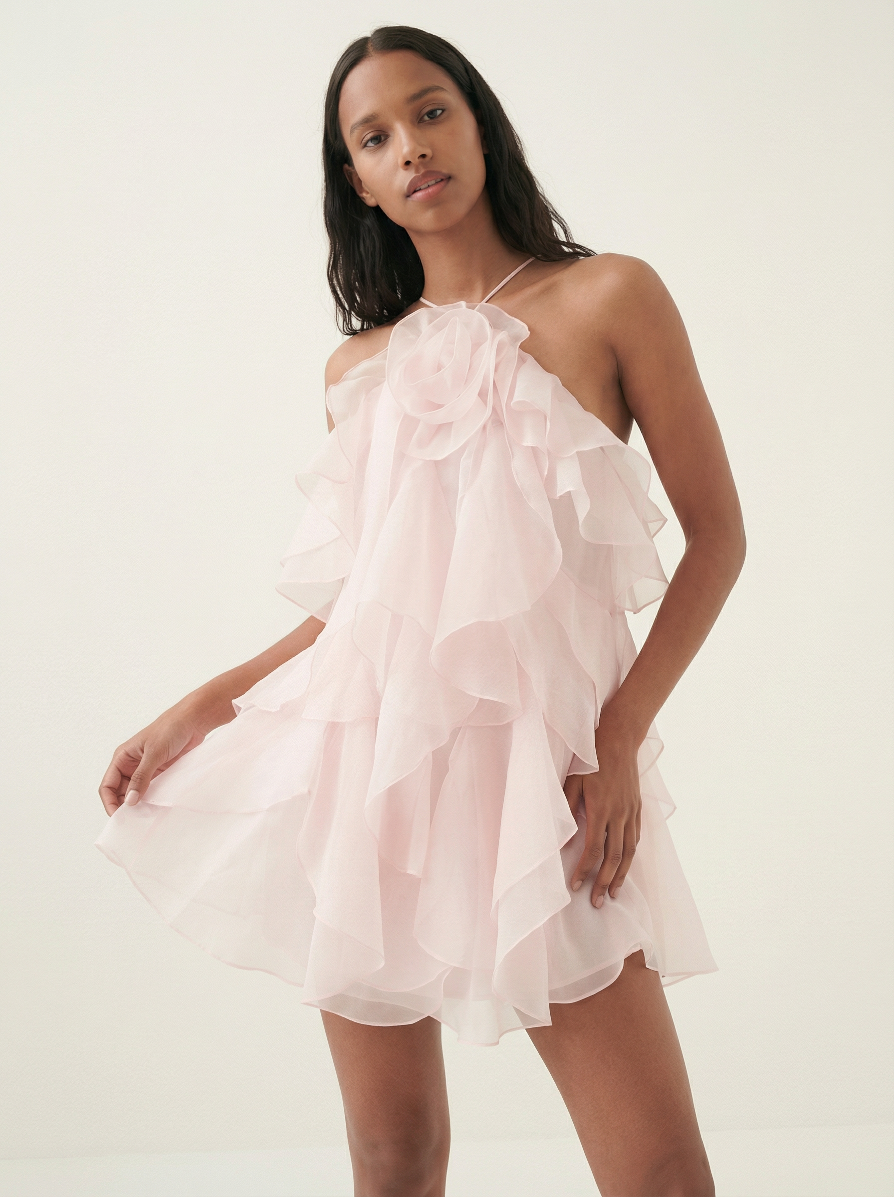 VESTIDO LIORA ROSA - ELEGANCIA FINA