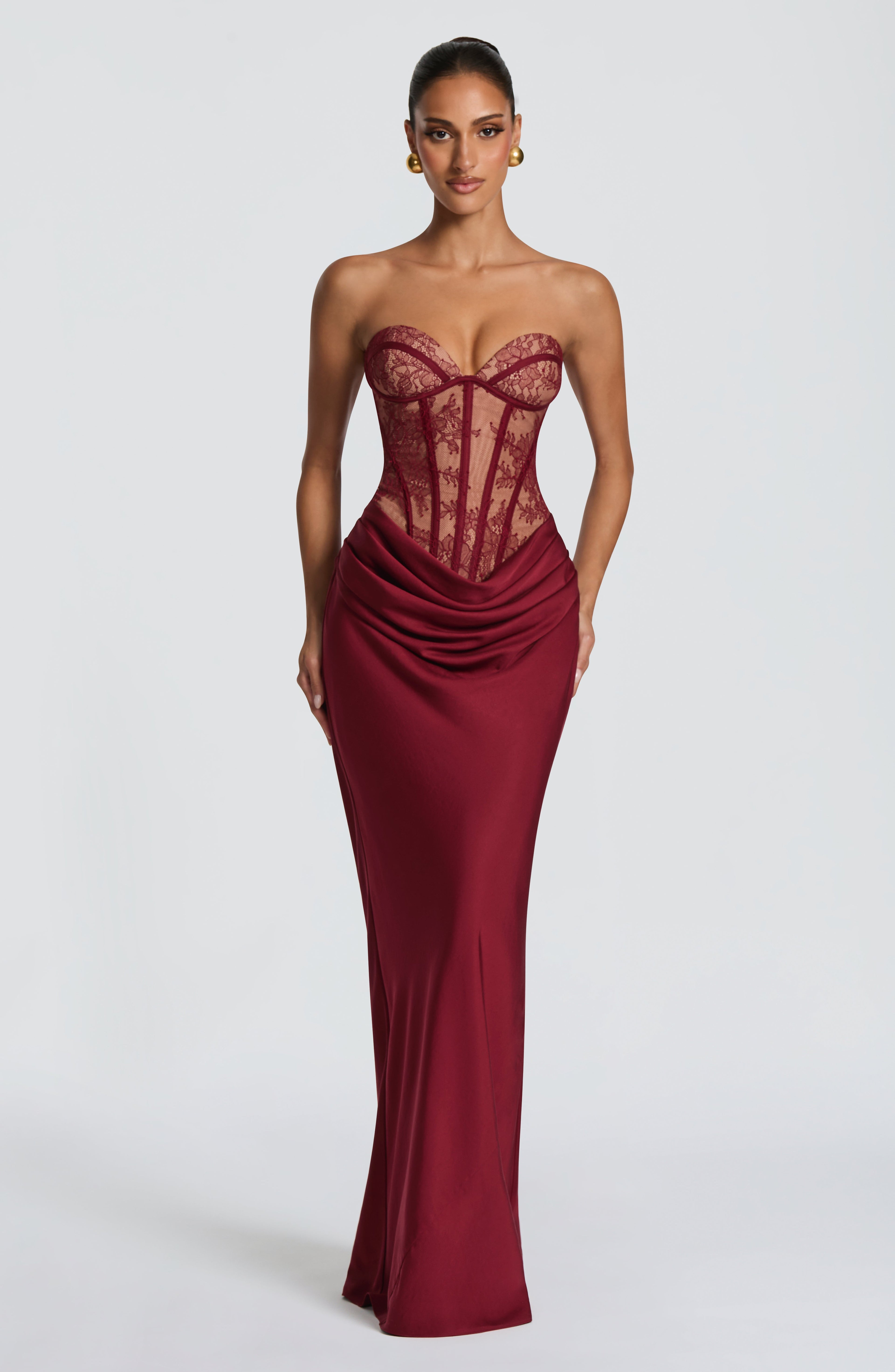 Kathleen Maxi Vestido - Borgoña