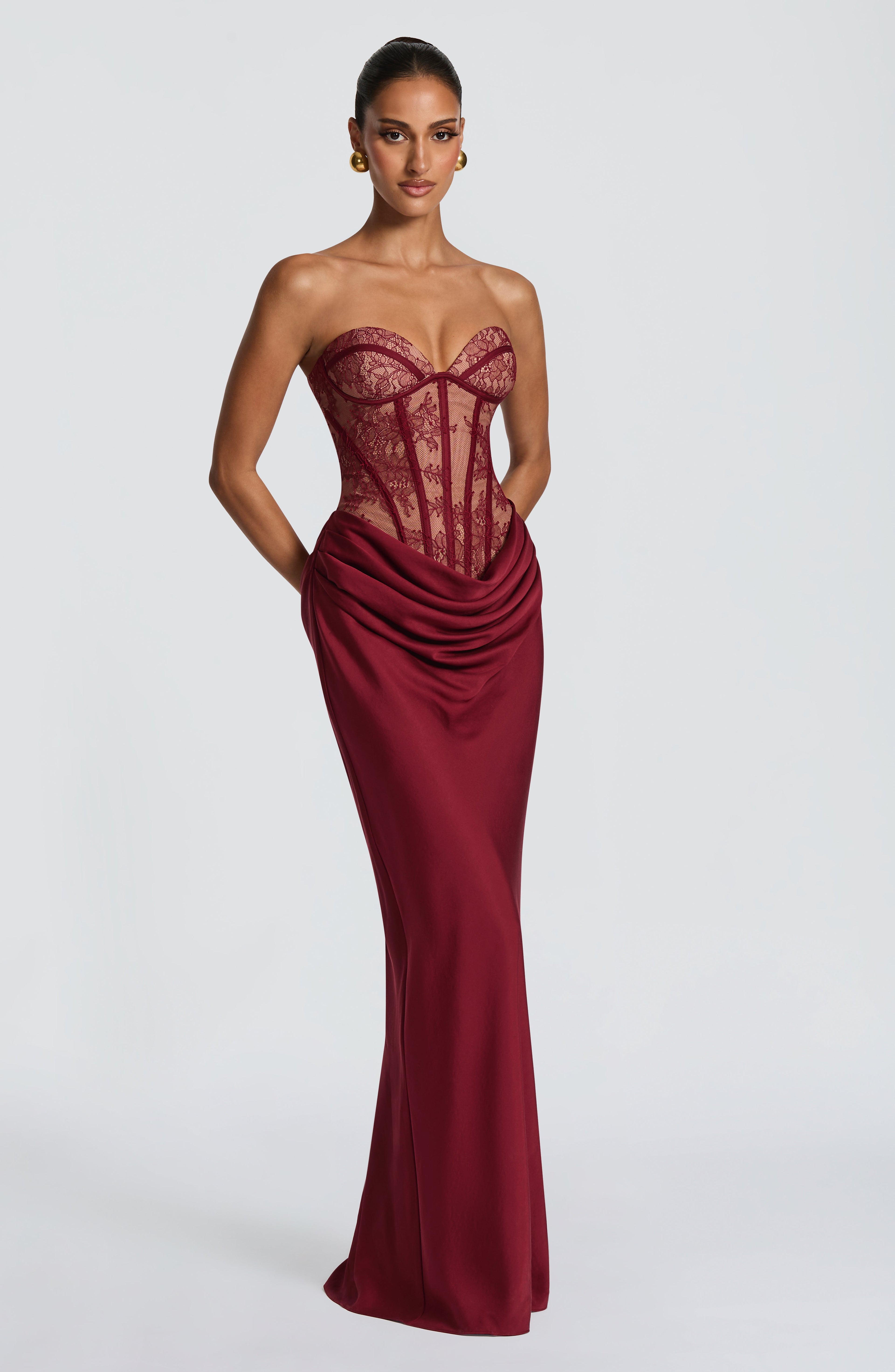 Kathleen Maxi Vestido - Borgoña