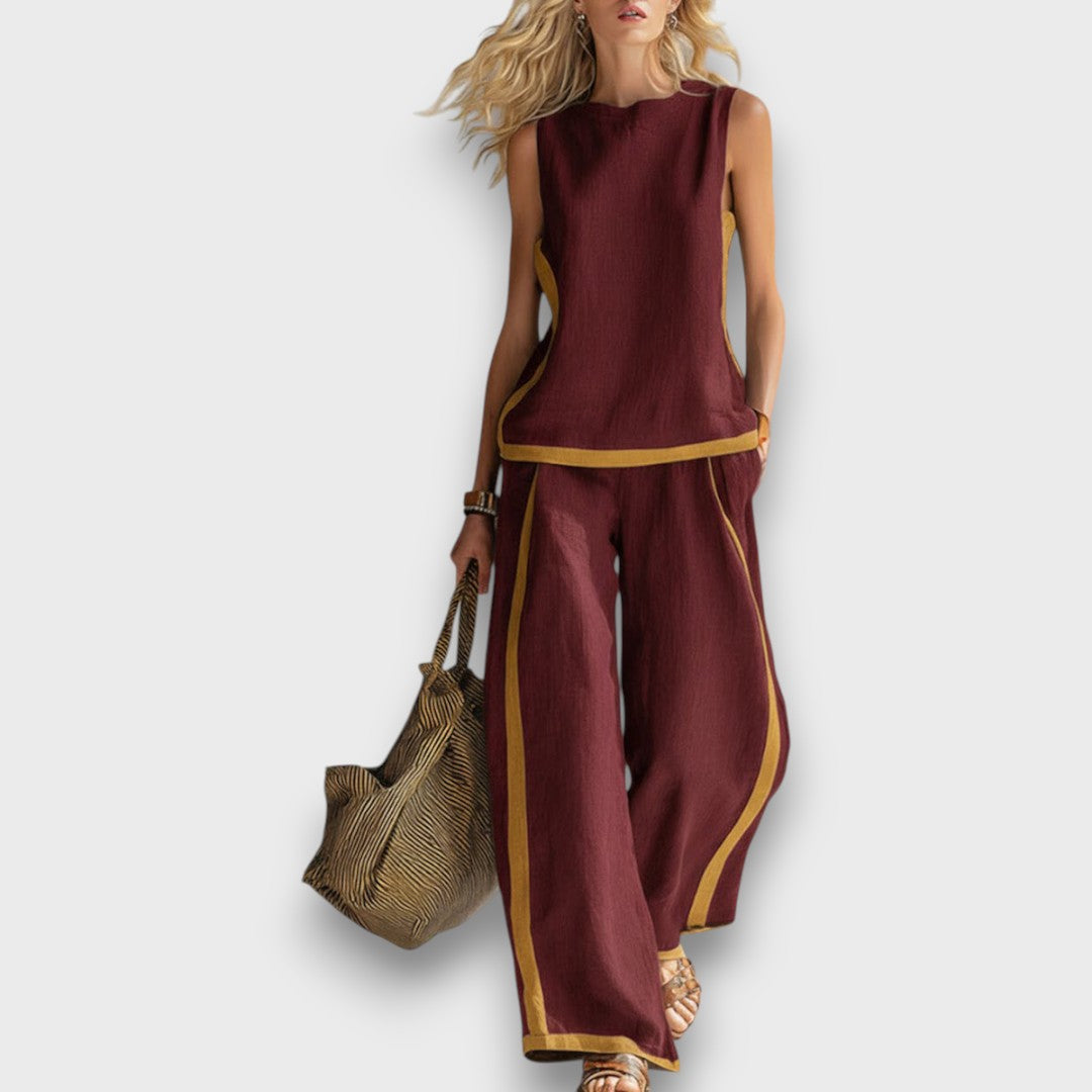 CONJUNTO AURORA LINO DE DOS PIEZAS